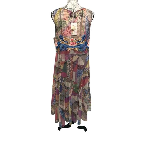NWT Johnny Was Embroidered Cassia Mesh with Slip Dress Large Midi Art Fairy Boho - Picture 6 of 10